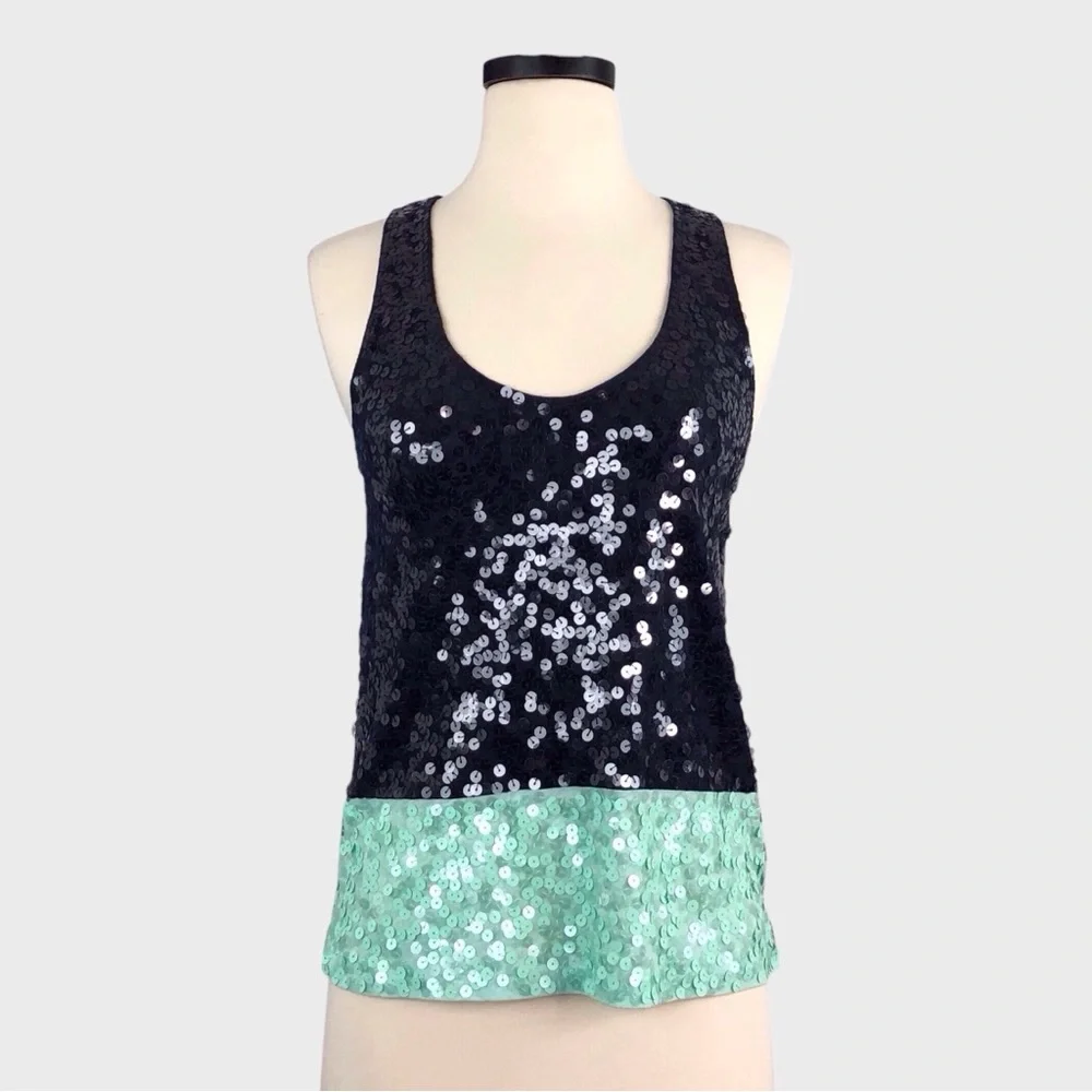 J Crew Sequin Colorblock Tank Top